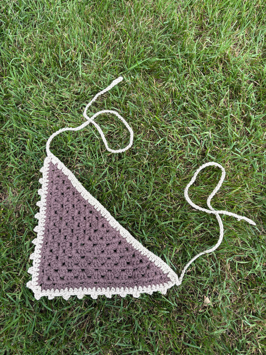 Bandana brun et beige