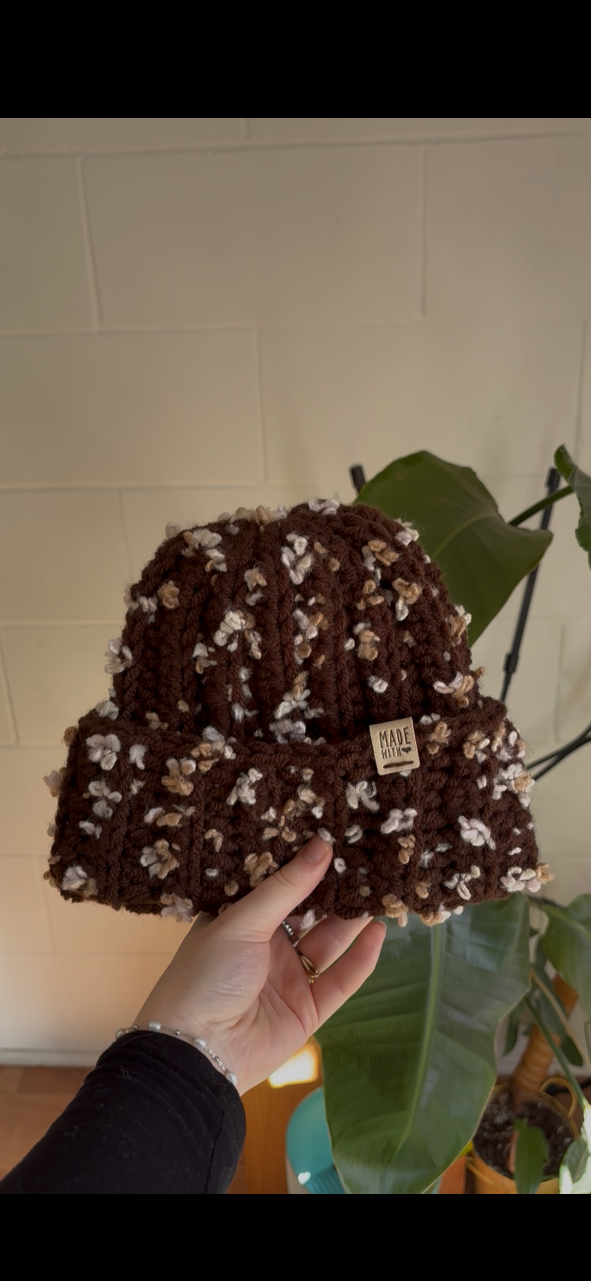 Tuque moka fleurie
